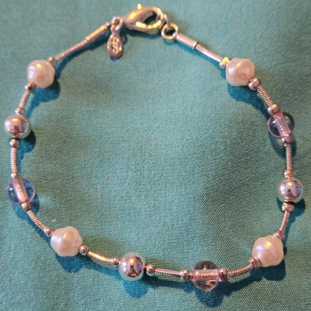 Premiere Design Costume Jewelry Pearl and Pink Bracelet